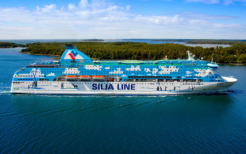 Galaxy cruise ship, sea, Tallink and Silja Line, HD wallpaper
