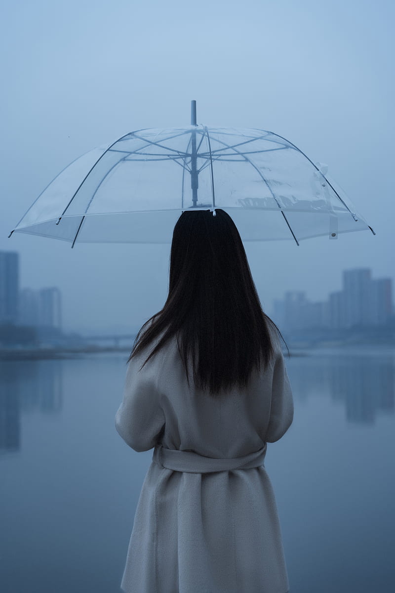 Man, umbrella, girl, rain, loneliness, lonely, HD phone wallpaper | Peakpx