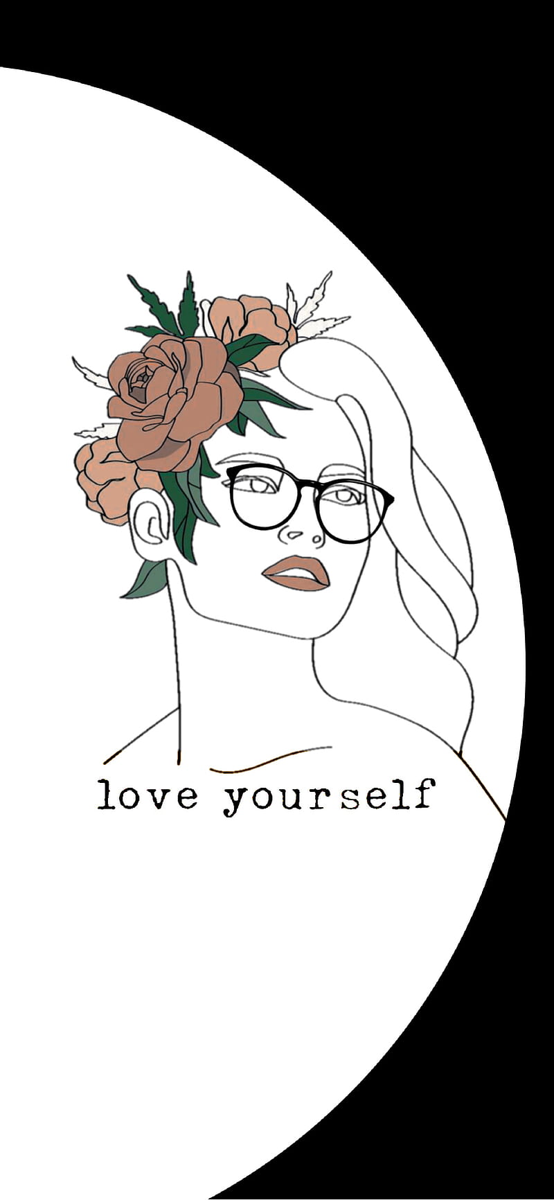 Love yourself , flowers, girls, glasses, half half, hello, jasmine, love yourself, outline, smarty, themes, HD phone wallpaper