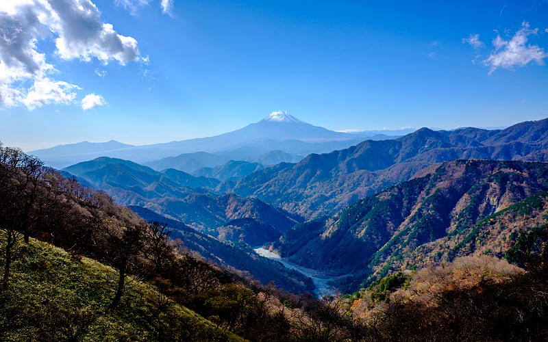 japan, Mount Tanzawa, Mount Fuji, japanese landmarks, Asia, Fujiyama, HD wallpaper