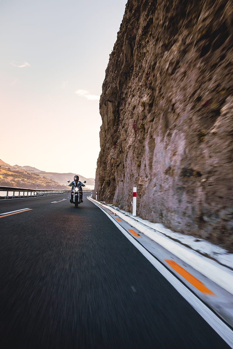 motorcycle, motorcyclist, bike, road, speed, HD phone wallpaper