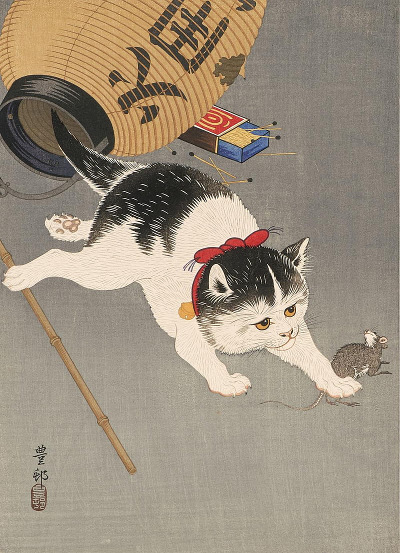 Japanese art Cat, japanese art, japanese traditional, HD phone wallpaper |  Peakpx