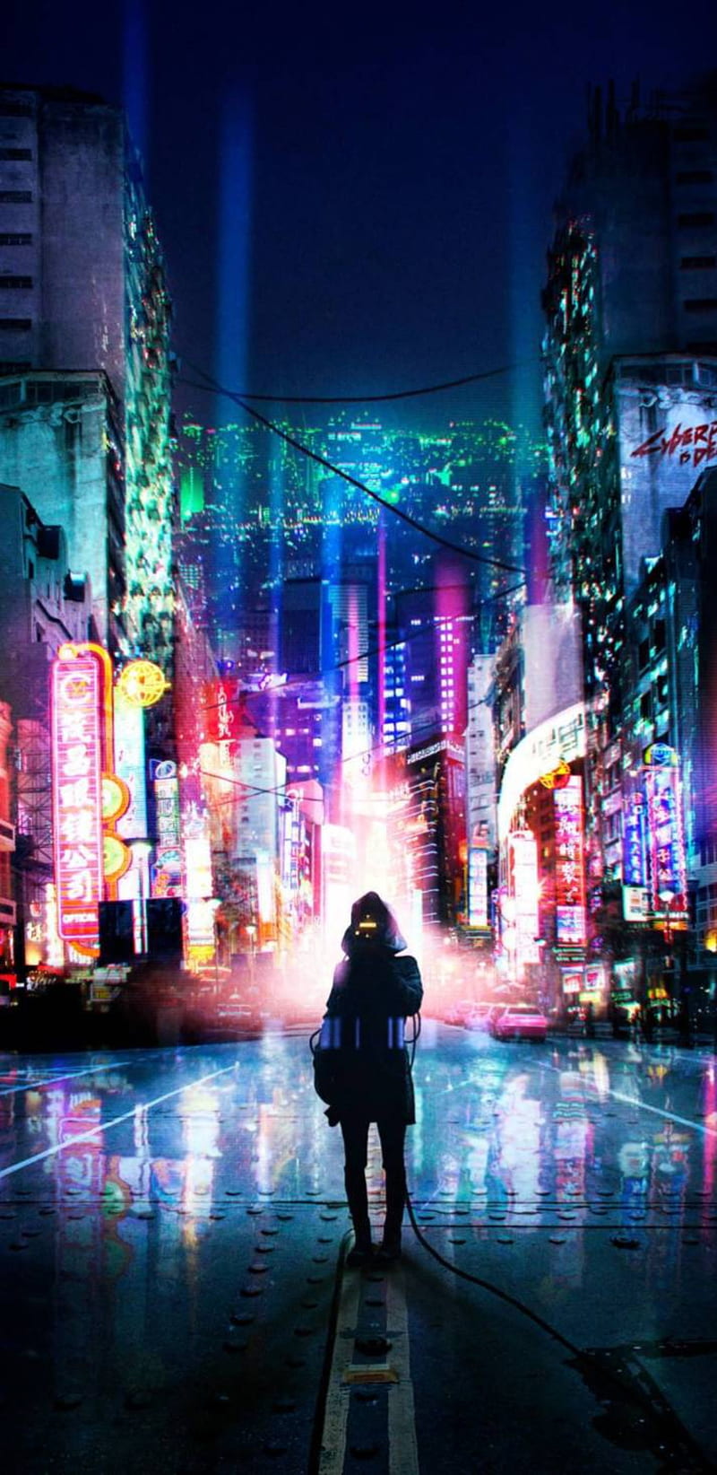 Neon futuristic, art, city, future, HD phone wallpaper