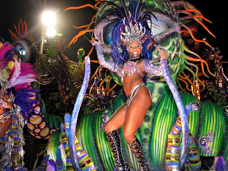 Rio Carnival Parade, colorful, carnival, parade, costume, HD wallpaper