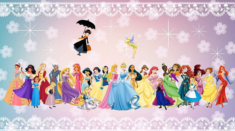 All Princesses, cinderella, princess, pink, disney, HD wallpaper | Peakpx