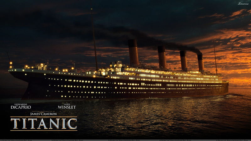 Titanic Sunset, rms titanic, sunset, titanic, HD wallpaper