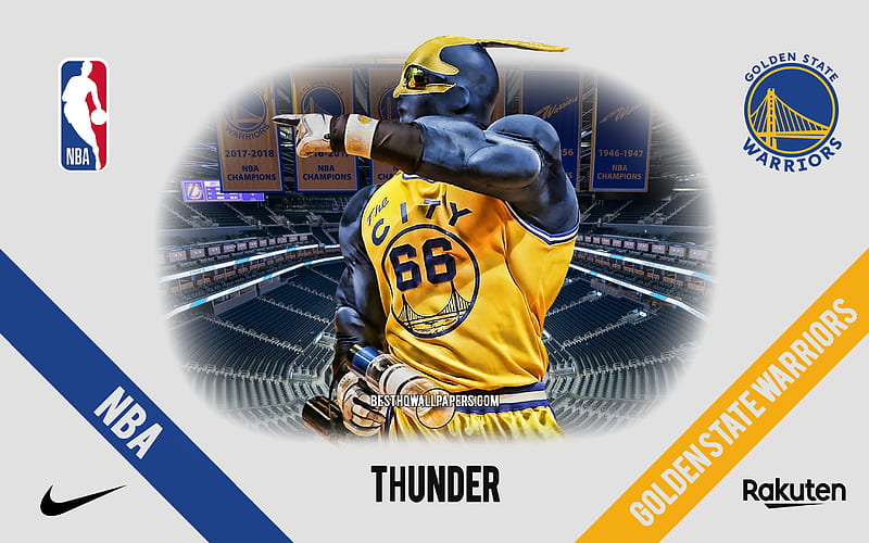 Thunder, mascot, Golden State Warriors, NBA, portrait, USA, basketball, Chase Center, Golden State Warriors logo, Golden State Warriors mascot, HD wallpaper