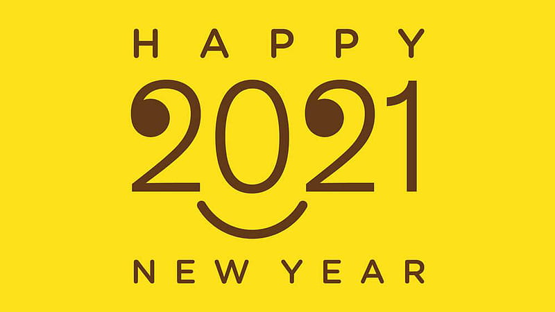 Happy New Year 2021 Wordings In Yellow Background Happy New Year 2021, HD wallpaper
