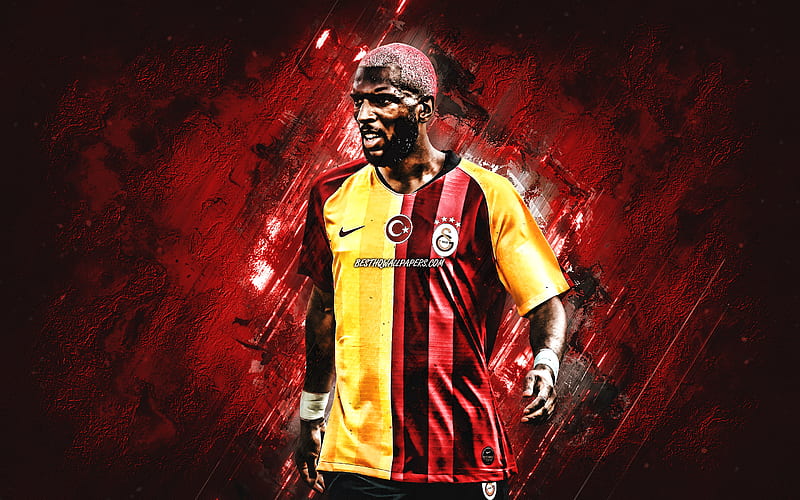 Ryan Babel, Galatasaray, Dutch professional footballer, forward, portrait, red stone background, HD wallpaper