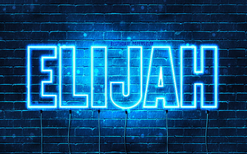 Elijah with names, female names, Elijah name, purple neon lights, horizontal text, with Elijah name, HD wallpaper