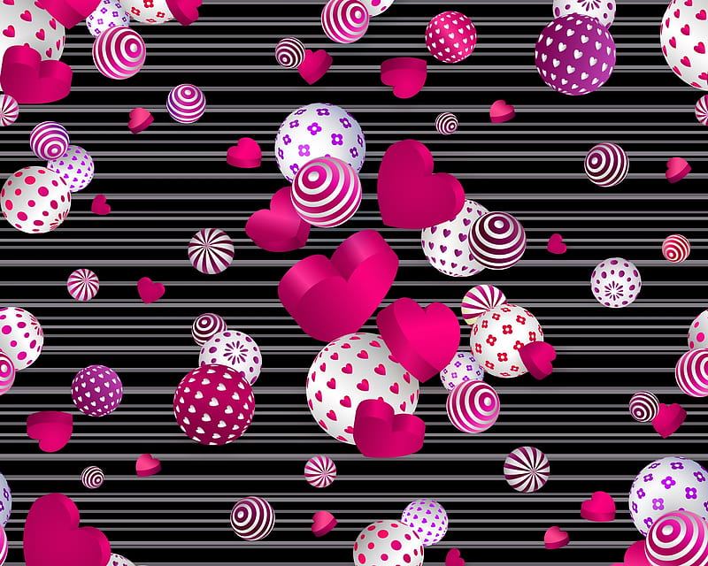 Happy Valentine's Day!, pattern, black, valentine, card, texture, heart, paper, white, pink, HD wallpaper