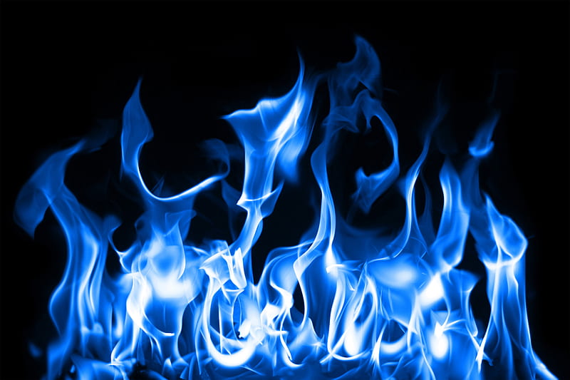 Flame Fire, blue, HD wallpaper