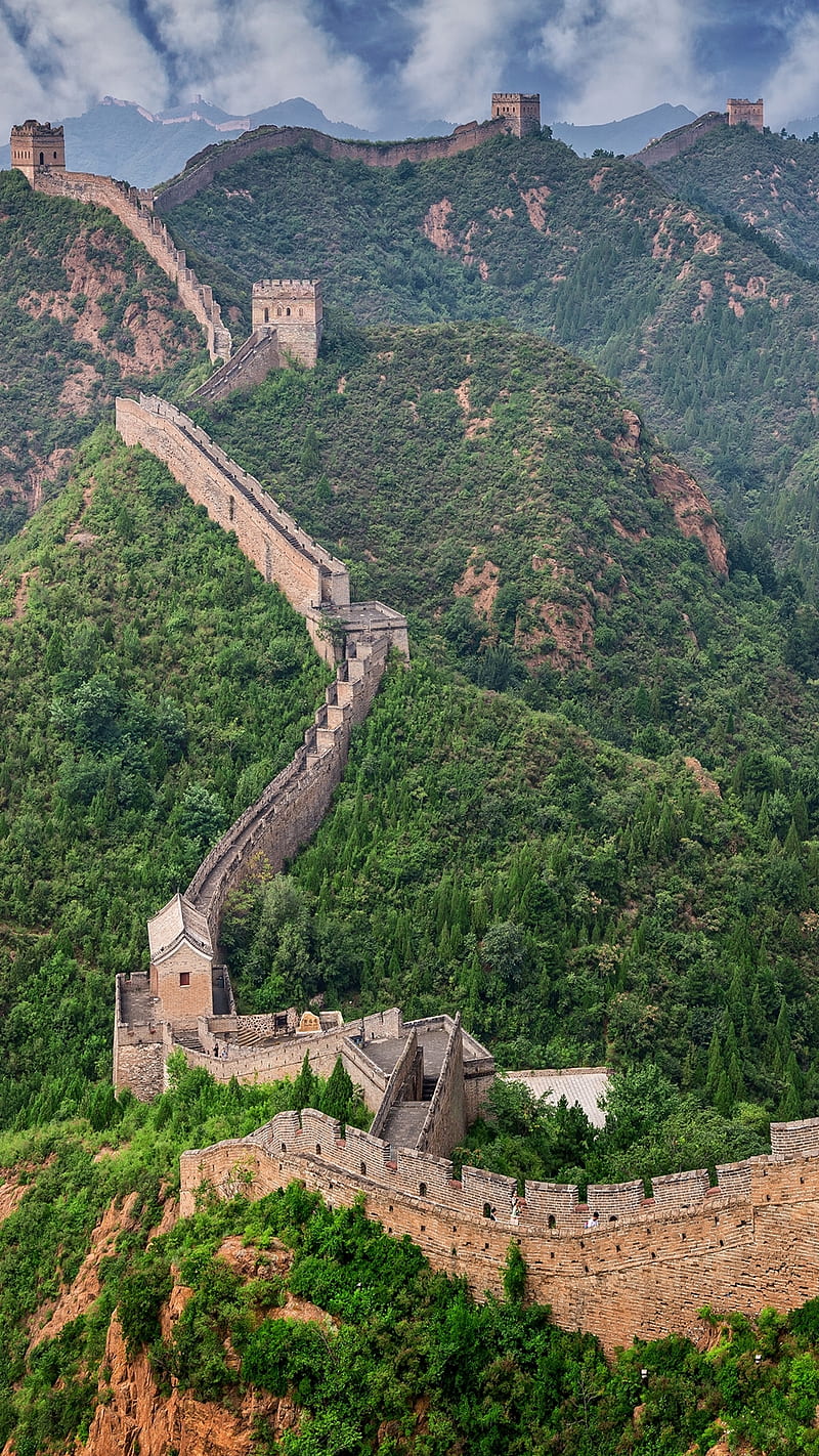 Great Wall, asia, asian, china, chinese, mountain, path, HD phone wallpaper