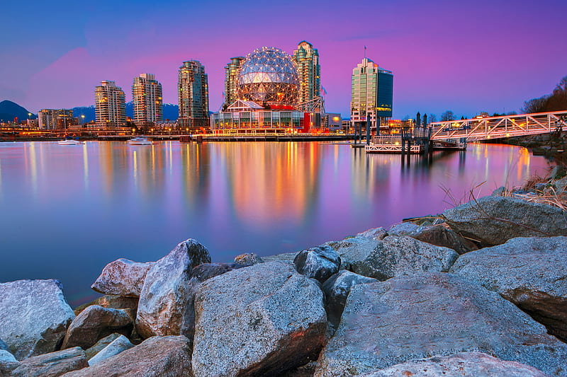 Cities, Vancouver, Bay, Canada, HD wallpaper