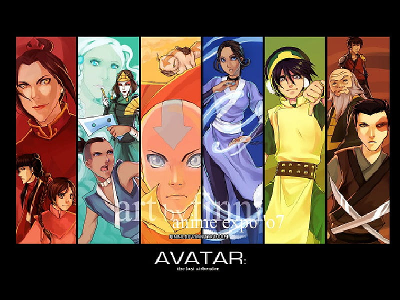 The character's of Avatar, suki, azula, aang, avatar the last airbender, sokka, toph, uncle iroh, zoku, appa, jet, katara, HD wallpaper