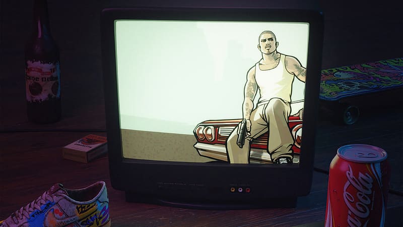 Retro Tv Gta San Andreas, gta, games, retro, artist, artwork, digital-art, HD wallpaper