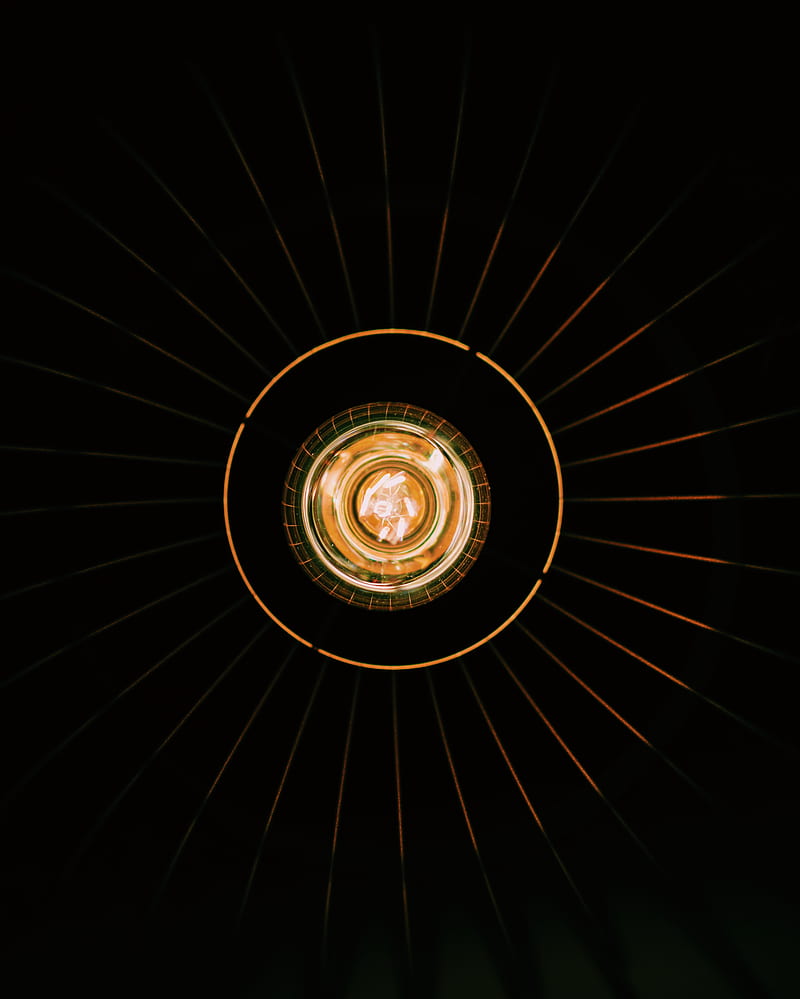 lamp, circle, lighting, dark, HD phone wallpaper