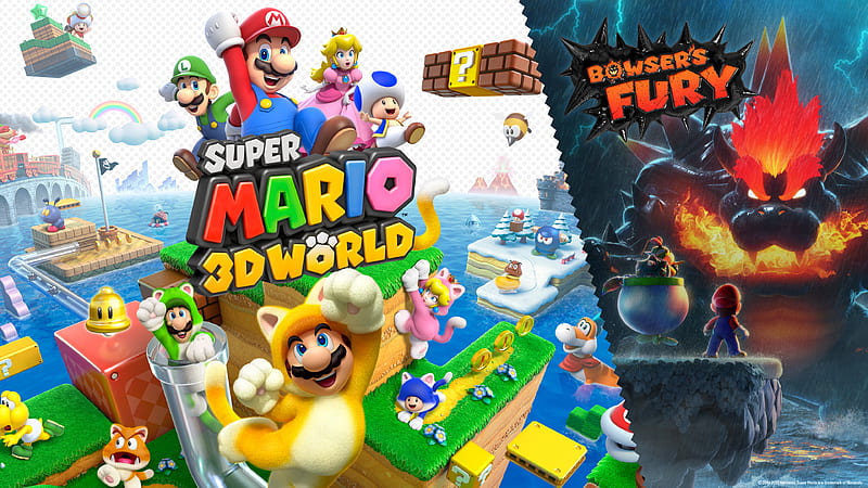 Video Game, Super Mario 3D World + Bowser’s Fury, Bowser, Bowser Jr., Bowser’s Fury, Luigi, Mario, Princess Peach, Toad (Mario), HD wallpaper