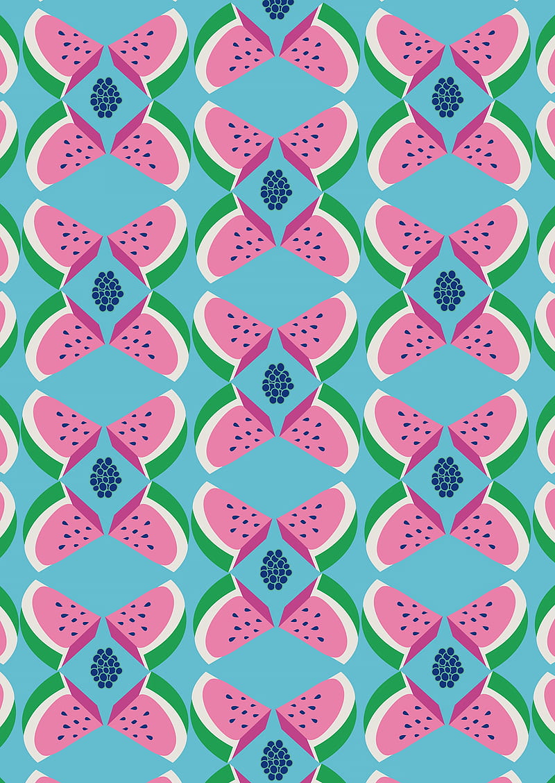 watermelon, slices, pattern, art, HD phone wallpaper