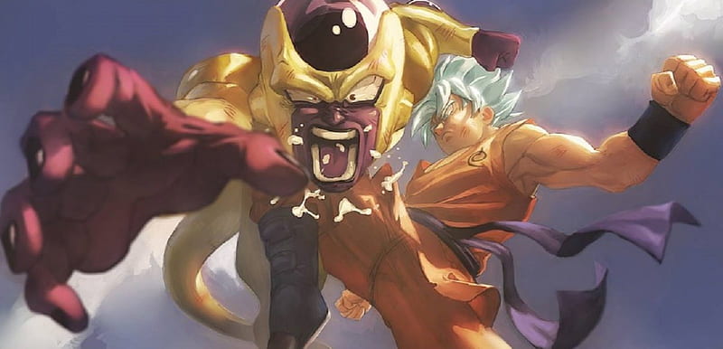 Goku Blue vs Golden Freeza, fanart