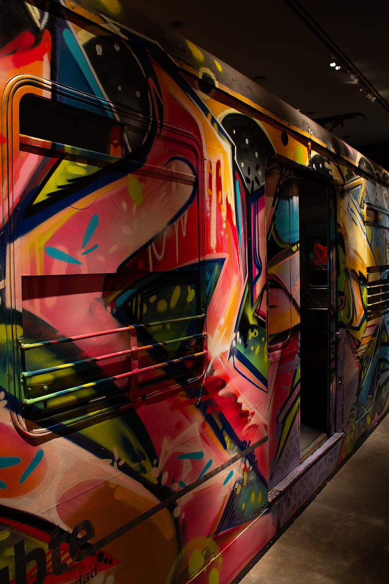 train, graffiti, paint, street art, HD phone wallpaper