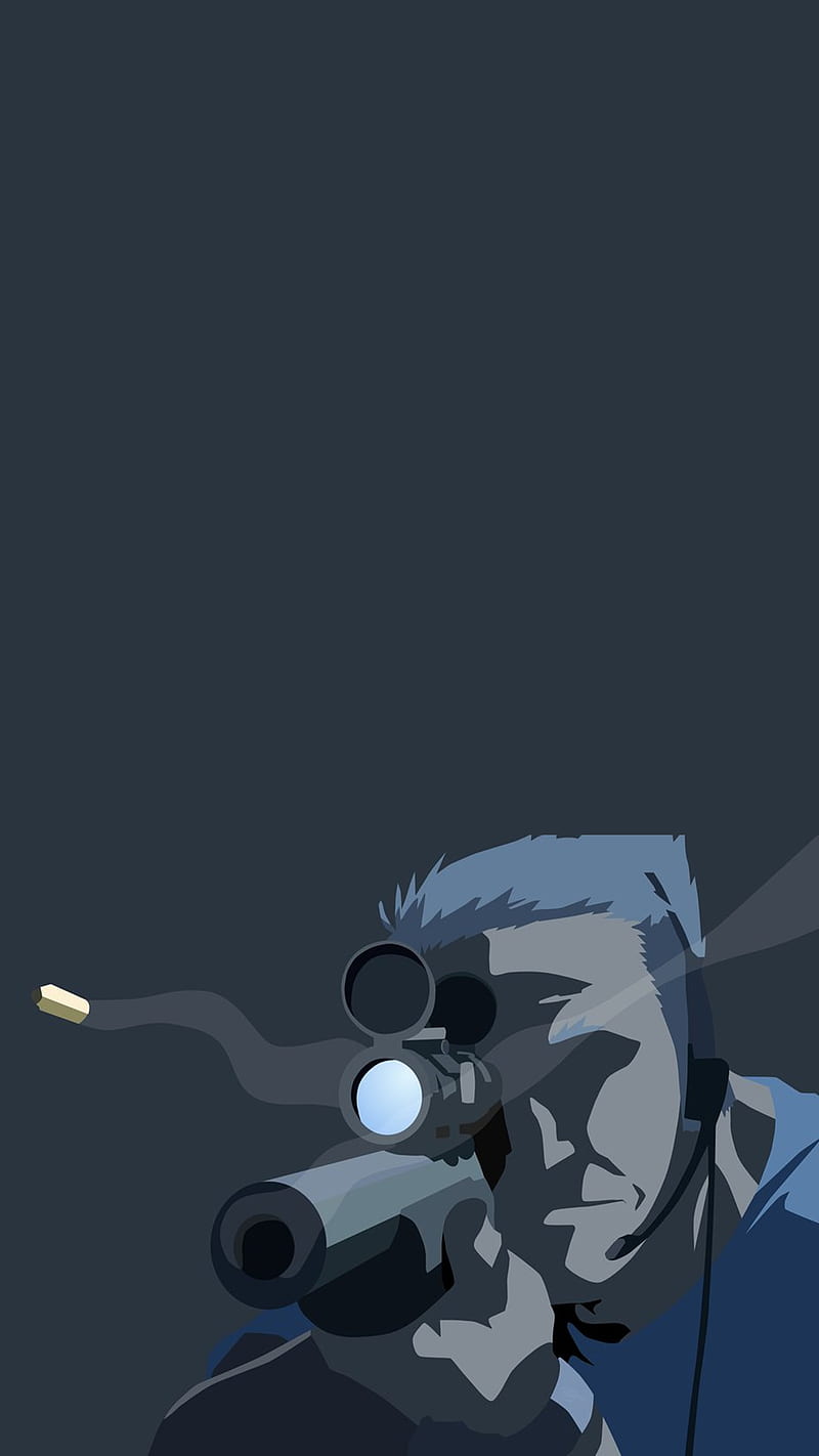 Sniper, 929, blue, minimalist, shooter, HD phone wallpaper