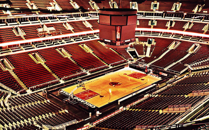 United Center, Basketball Stadium, Chicago, Illinois, USA, Chicago Bulls Stadium, NBA, Basketball, HD wallpaper