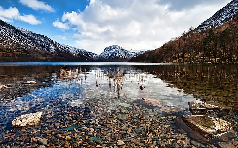 Crystal clear-Lakes landscape graphy, HD wallpaper