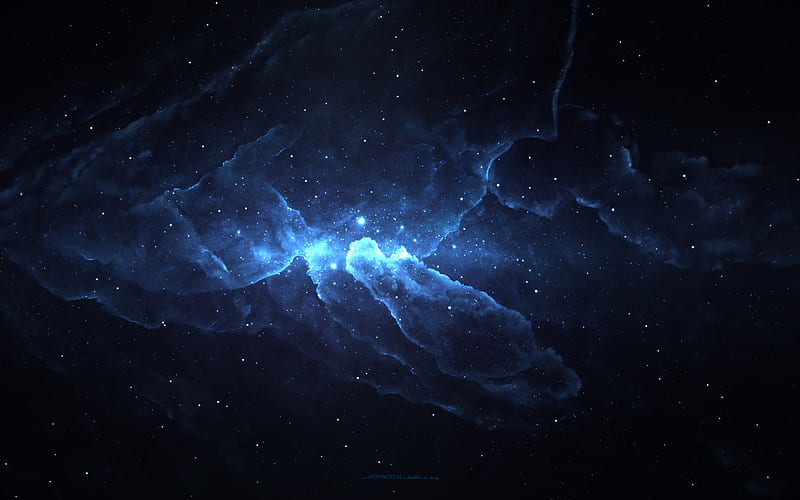 Nebula Atlantis, nebula, digital-universe, stars, space, HD wallpaper