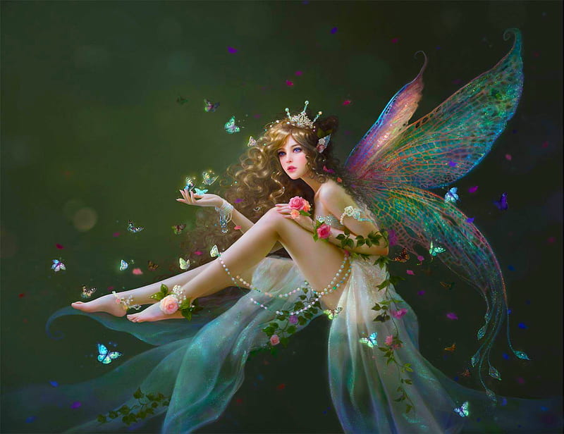 Fabulous Fairy, pretty, art, wings, lovely, female, bonito, woman, fantasy, girl, digital, fairy, HD wallpaper