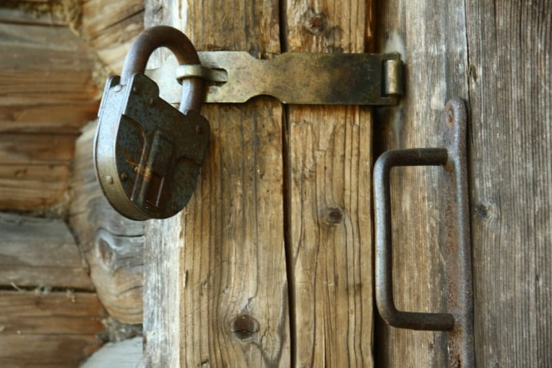 Door, brown, old, mood, doors, lock, village, locks, wood, HD wallpaper
