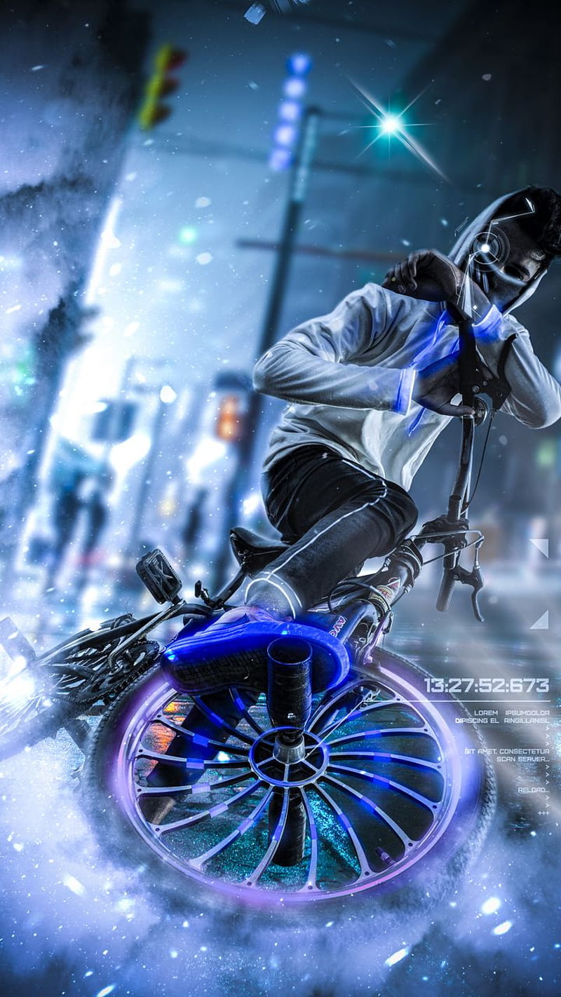 Boy, anime, cycling, editing, effect, guy, HD phone wallpaper