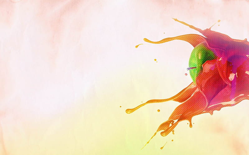 apple splash-Creative graphic design, HD wallpaper