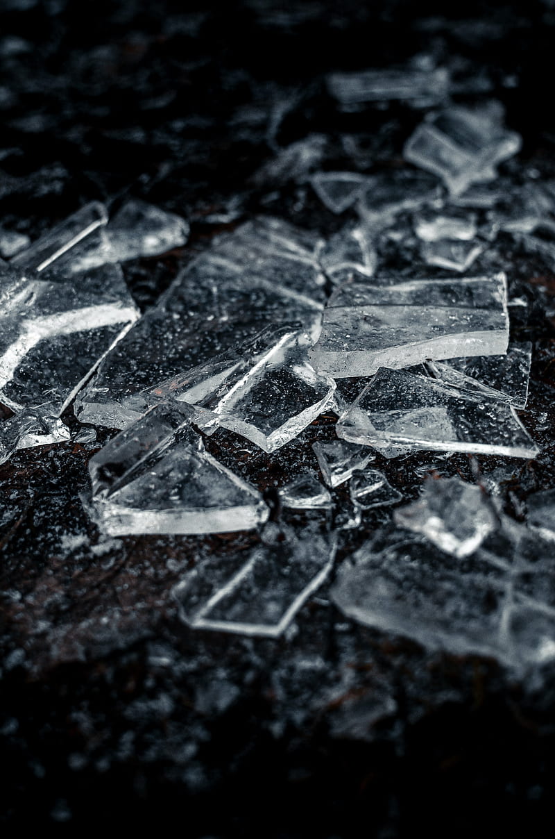ice, shards, macro, transparent, HD phone wallpaper
