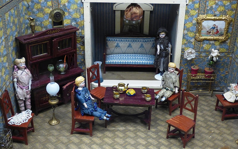 Doll House, furniture, childhood, toys, dolls, HD wallpaper