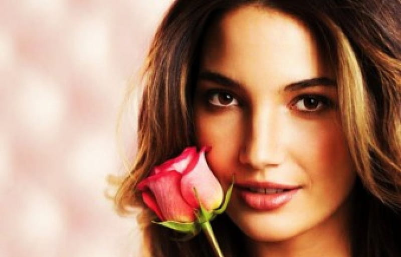 Lily Aldridge Model Rose Woman Girl Green Flower Beauty Pink Hd Wallpaper Peakpx