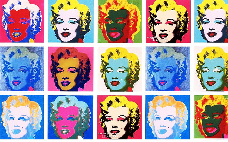 Warhol Marilyn Monroe, art, warhol, pop, monroe, collage, marilyn, HD wallpaper