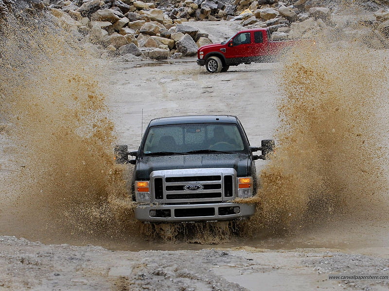 F 450 Super Duty Splash, splash, water, ford, mud, truck, HD wallpaper
