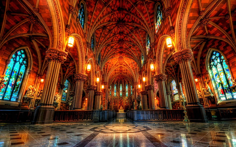 Inside a Magnificent Cathedral, architecture, cathedral, church, churches, HD wallpaper