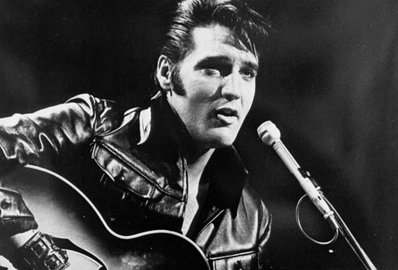 Elvis Presley, actor, bw, black, man, white, singer, HD wallpaper