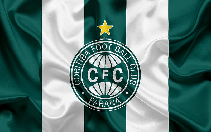 Coritiba FC, Brazilian football club, emblem, logo, Brazilian Serie A, football, Curitiba, Parana, Brazil, silk flag, HD wallpaper