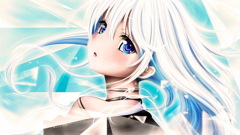 Beautiful Anime Girl Blush Blue Eyes Girl White Hair Hd Wallpaper Peakpx