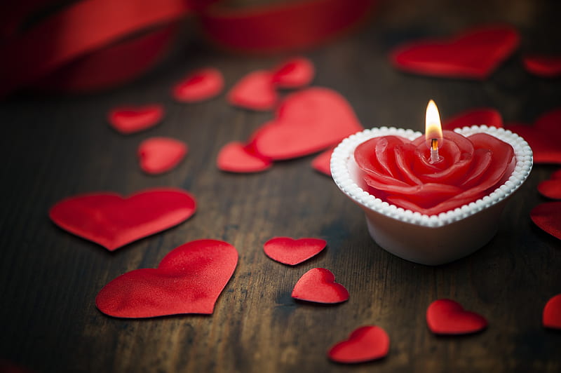 Valentine's Day, Love, Holiday, Heart, Candle, Heart Shaped, HD wallpaper