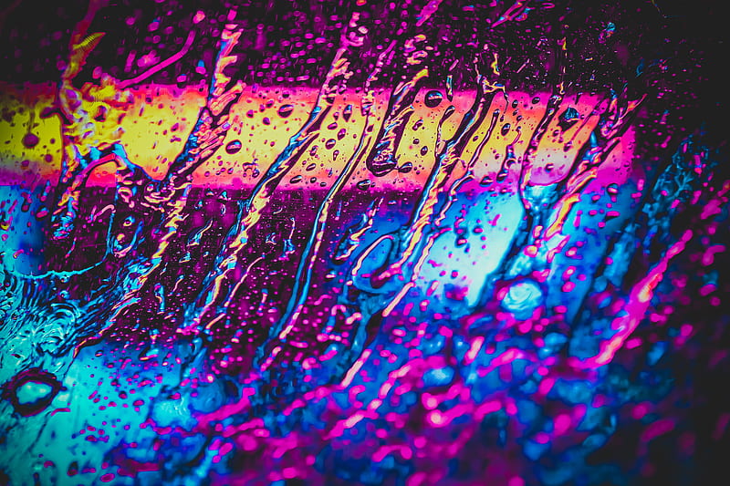 multicolored, drops, surface, HD wallpaper