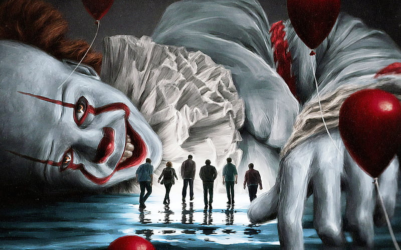 Pennywise, poster, It Chapter Two, 2019 cars, Detective films, clown, artwork, HD wallpaper