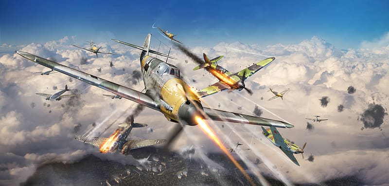 Cloud, Battle, Aircraft, Video Game, Warplane, War Thunder, HD ...