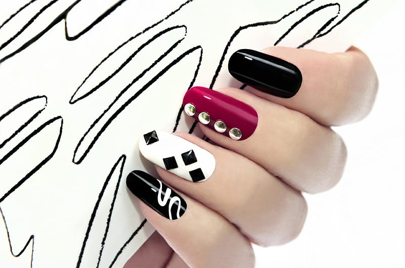 Black And Silver Nail Designs 7 Black, black nails HD wallpaper | Pxfuel
