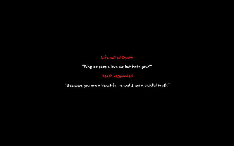 Life & Death, text, death, conversation, life, quote, words, HD wallpaper
