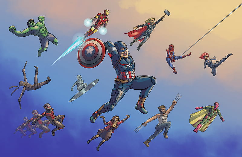 Marvel Heroes Artwork , marvel, artwork, , digital-art, superheroes, HD wallpaper