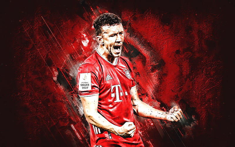 Ivan Perisic, FC Bayern Munich, croatian footballer, midfielder, portrait, Bundesliga, red stone background, Bayern Munich, football, HD wallpaper